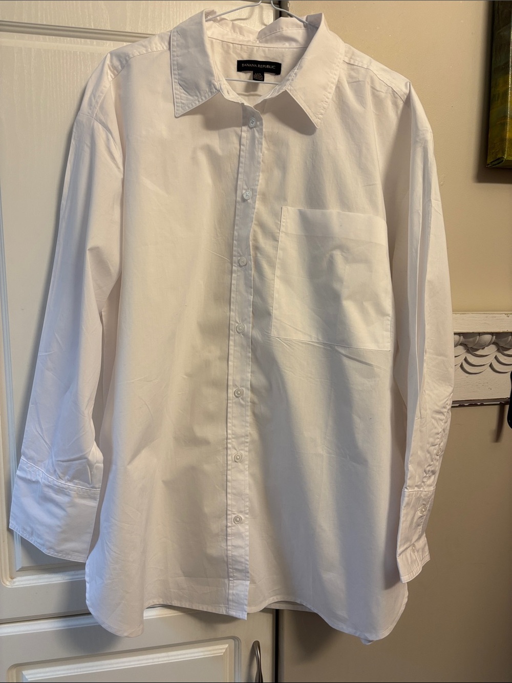 Banana Republic long white cotton  blouse